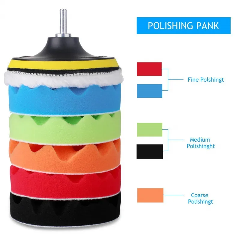 Polish Pad Set Buffer - 8 pezzi kit tamponi per lucidatura