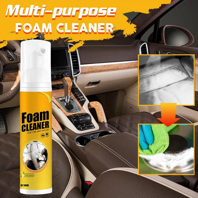 Leather Cleaner Interior - Detergente schiumogeno multifunzionale per interni auto,