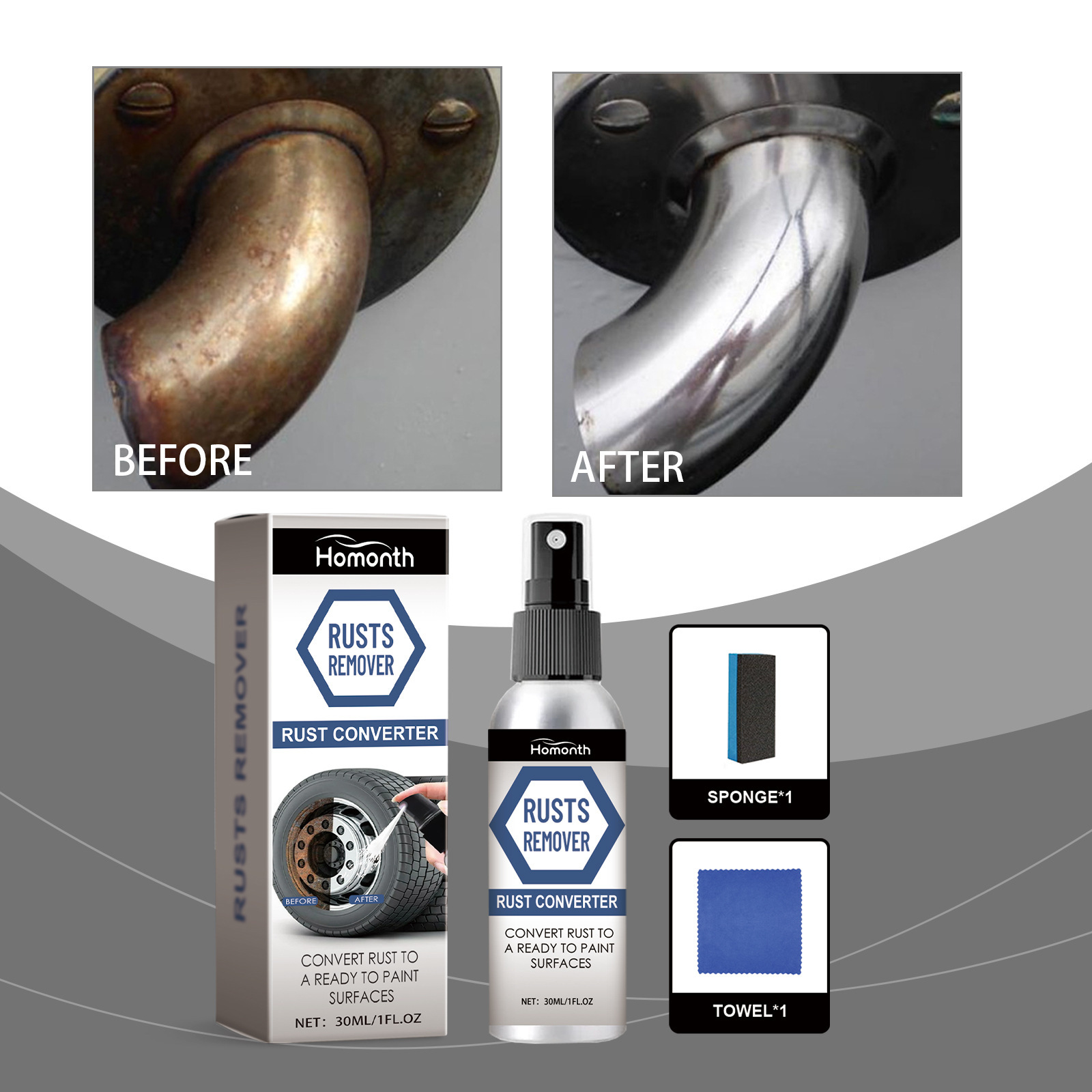 Wheel Cleaner Alloy - Spray Antiruggine per Cerchioni Auto, Rimuovi